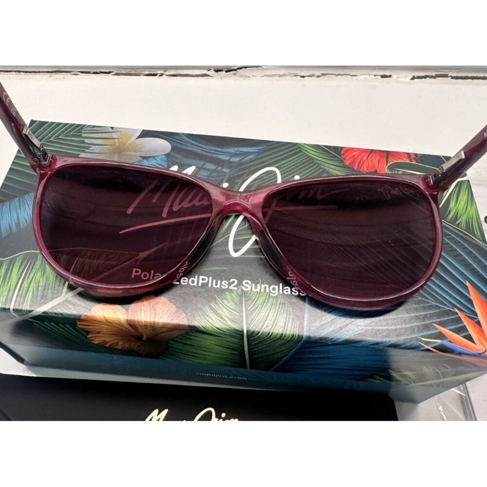 NEW Maui Jim Ocean Womens Polarized Sunglasses Turtoise w/ Raspberry MJ0723S-002 - Picture 4 of 7